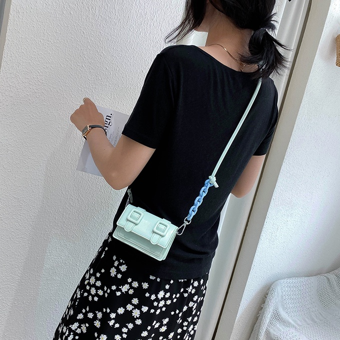 Mischa Túi Đeo Vai mini Bằng Da PU Màu Trơn Phong Cách Phương Tây Thời Trang