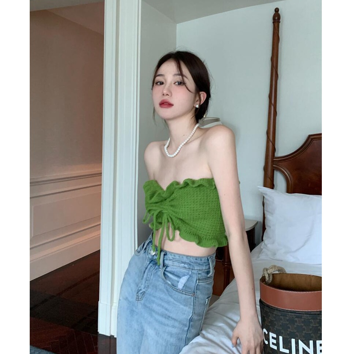 Áo Crop top Màu Xanh Lá Thiết Kế Quyến Rũ Thời Trang Cho Nữ | BigBuy360 - bigbuy360.vn