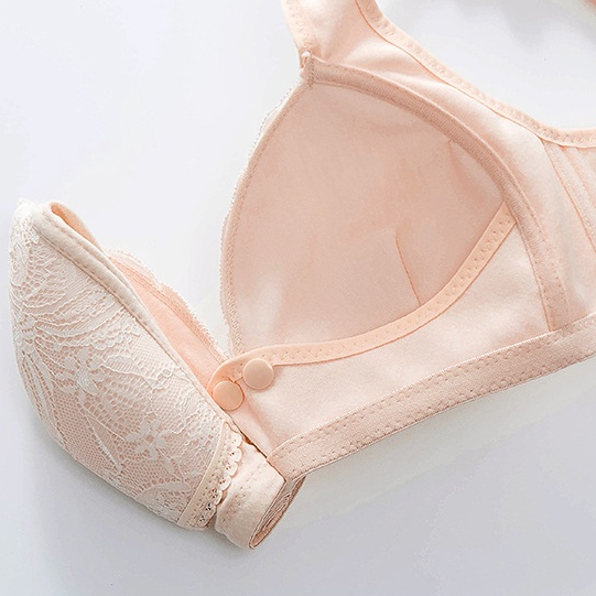 Áo Ngực cotton Phối Ren Thân Thiện Với Làn Da Dành Cho Mẹ Bầu