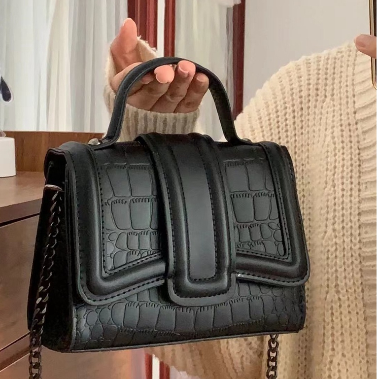 Mischa Túi Đeo Vai Da PU Cao Cấp Màu Trơn Họa Tiết Da Cá Sấu Phong Cách Phương Tây Đơn Giản Dễ Phối Đồ