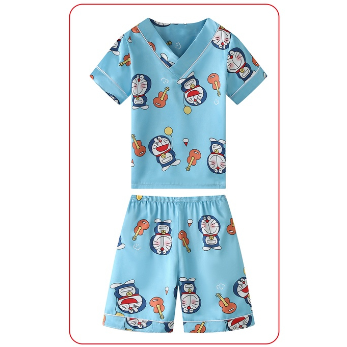 Bộ Đồ Ngủ Pijama Cổ Chữ V In Họa Tiết Hoạt Hình Dễ Thương Cho Bé