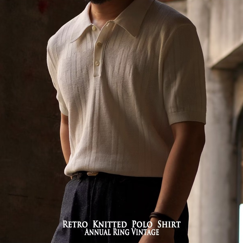 Áo Thun Polo Dệt Kim Tay Ngắn Phong Cách Mỹ Thời Trang Mùa Hè Cho Nam Giới Size M-3XL
