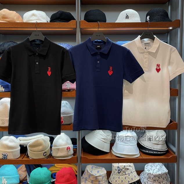 Áo polo MLB Tay Ngắn Dáng Rộng Thời Trang Mùa Xuân Cho Nam Và Nữ 3Aqh0133