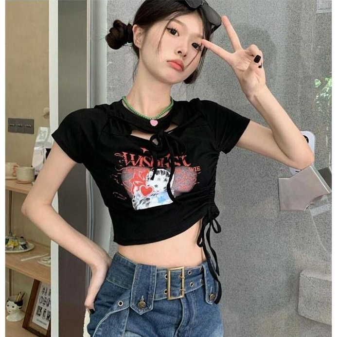 Áo Thun Ngắn Tay In Hình Mèo Thời Trang Hàn Quốc Dành Cho Nữ