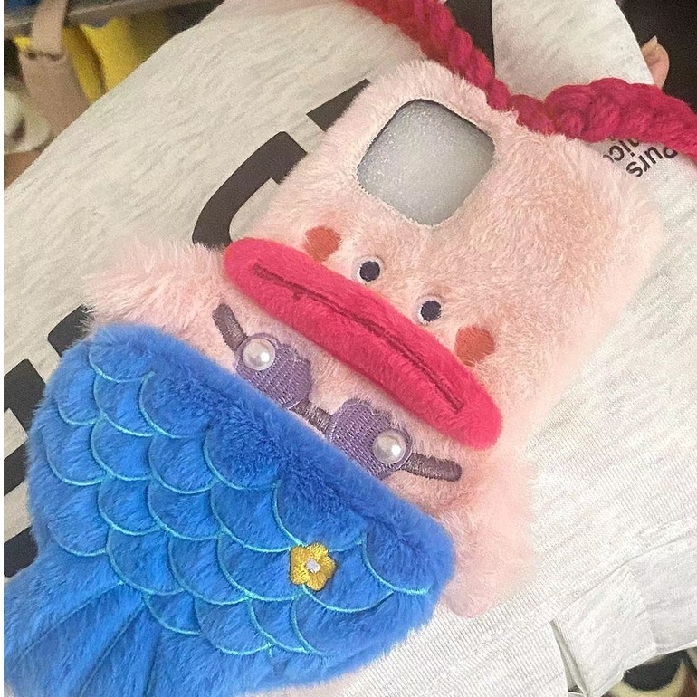 Ốp Điện Thoại Mềm Hình Nàng Tiên Cá Nhồi Bông Cho iPhone 14 12 11 13 Pro Max 7 8 Plus 6s Pro max xr xs max