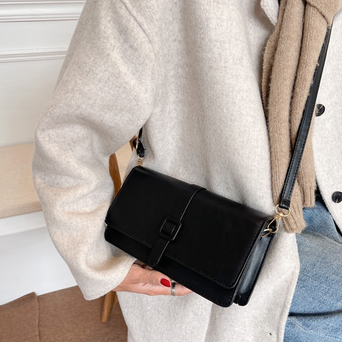 Mischa Túi Đeo Vai Hình Vuông Cỡ Nhỏ Bằng Da PU Màu Trơn Phong Cách retro Thời Trang Cao Cấp Dễ Phối Đồ