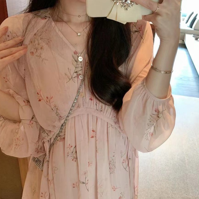 Đầm Voan Hoa Hai Dây Xuân Hè Phong Cách Mới 61523