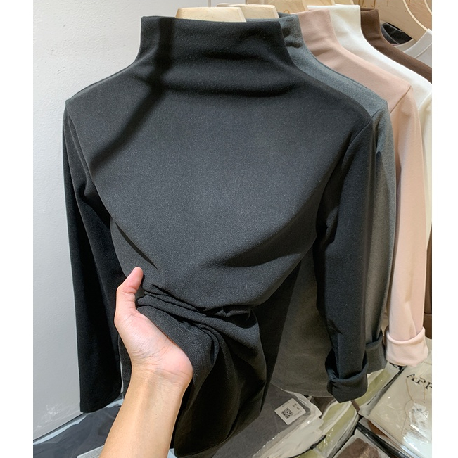 Áo Thun Cao Cổ Dài Tay Mềm Mại Cơ Bản 58673