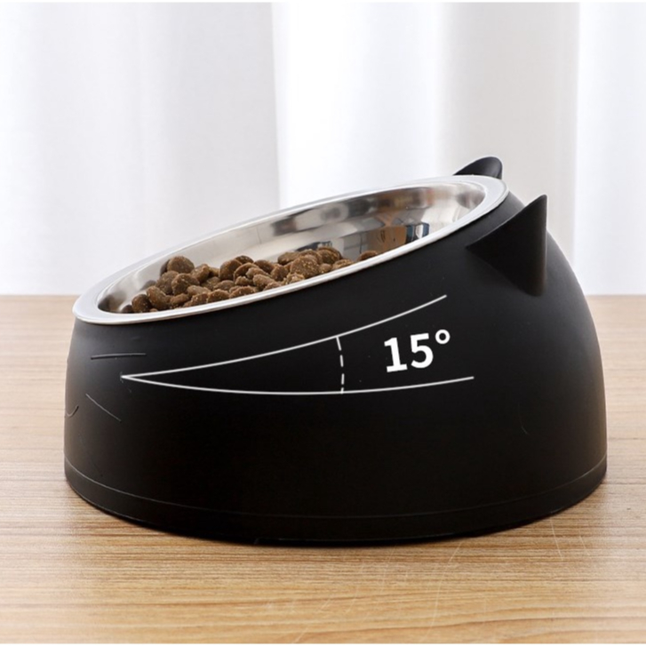 Elsabell. Bát ăn Inox cho chó mèo, có đế cao su chống trơn trượt