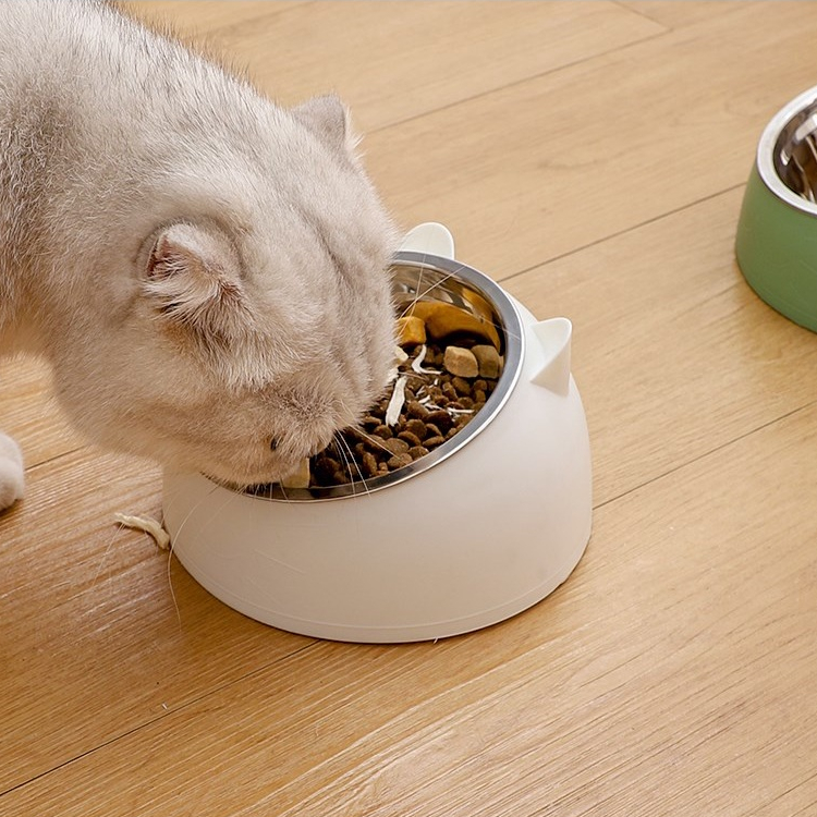 Elsabell. Bát ăn Inox cho chó mèo, có đế cao su chống trơn trượt