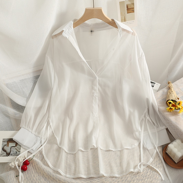 Áo Sơ Mi Dài Tay Chống Nắng Dáng Rộng Mỏng Nhẹ Có Dây Rút Thời Trang Mùa Hè Cho Nữ | BigBuy360 - bigbuy360.vn