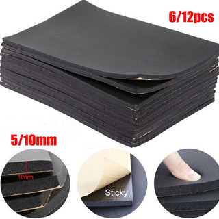 Bộ 6 / 12 Miếng Xốp Cao Su Cách Âm 50 * 30cm 5mm / 10mm Dán Xe Hơi Tiện Dụng