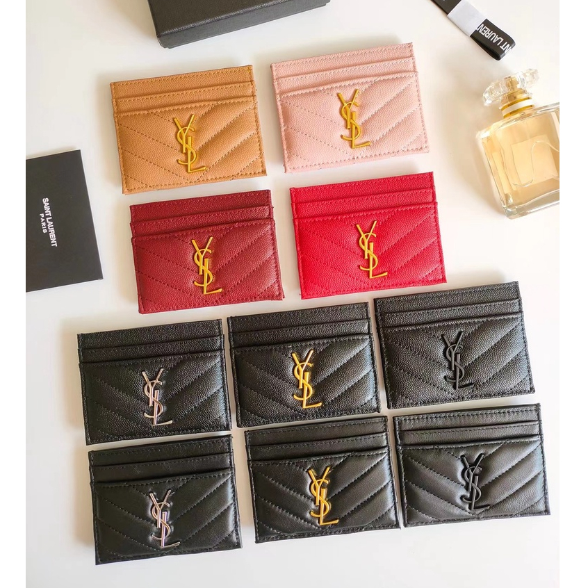 Ví Saint Laurent Đựng Thẻ Thiết Kế Xinh Xắn Tiện Dụng 423291 100% Hộp Thắt Lưng YSL Chính Hãng
