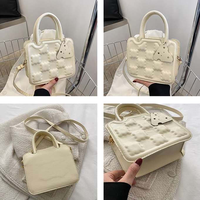 Túi Đeo Chéo Hình Vuông Nhỏ Màu Trơn Thời Trang Xuân 2023 Mới Cho Nữ