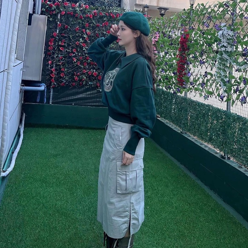 Áo sweater Muahmuah Collar Cropped order chính hãng Hàn Quốc