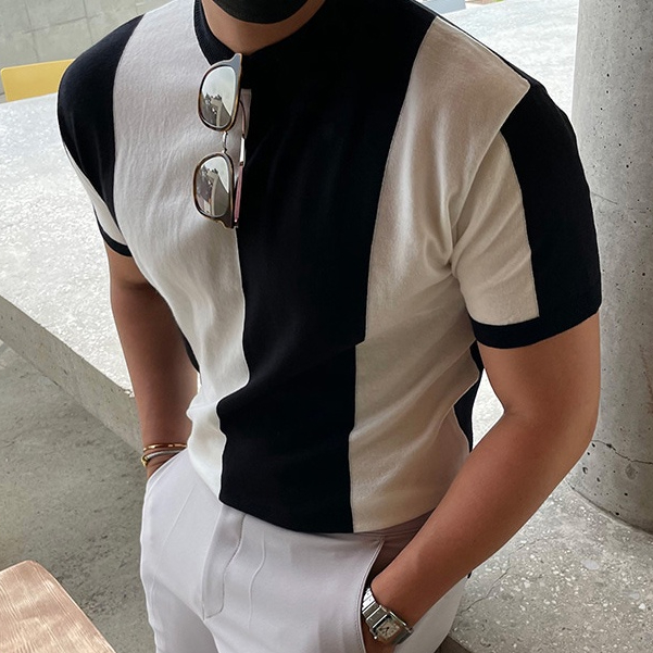 Áo Dệt Kim Mỏng Màu Sắc Tương Phản Thời Trang Mùa Hè Có Size M-3