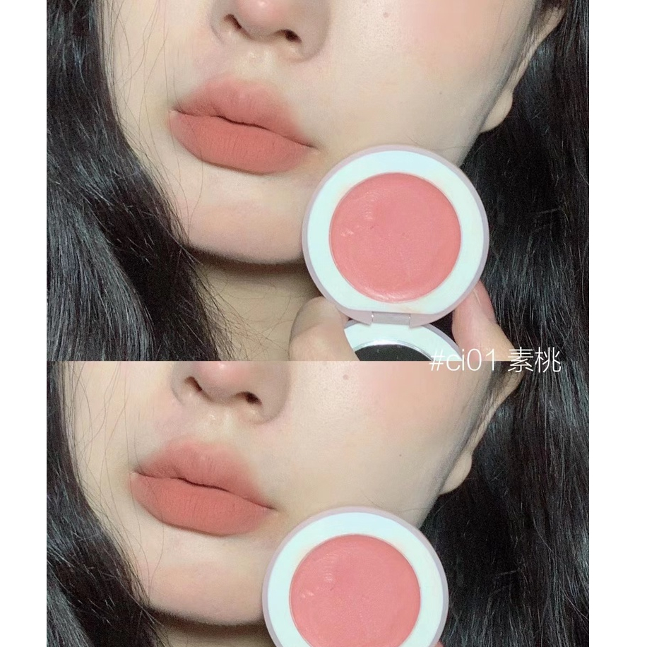 Phấn Má Hồng Dạng Kem CAPPUVINI Màu Sắc Rực Rỡ Sáng Bóng Tự Nhiên Dễ Pha Trộn Màu Da Lâu Trôi