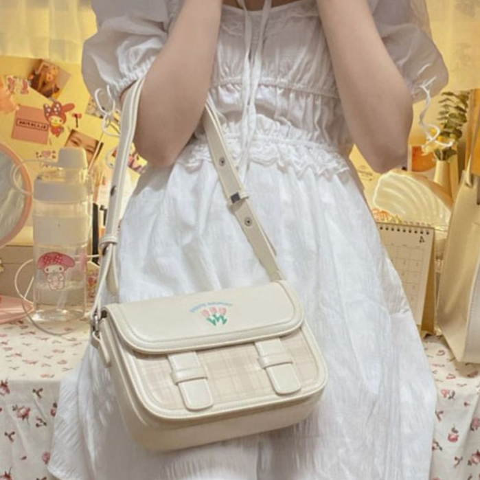 Mischa Túi Đeo Vai Da PU Màu Trơn Họa Tiết Rằn Ri Dễ Phối Đồ Thời Trang Cao Cấp