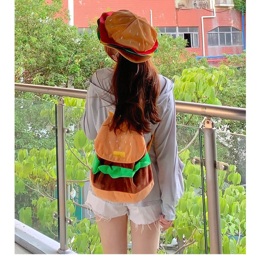 Ba Lô Hình hamburger / Cừu Hoạt Hình Sức Chứa Lớn Dễ Thương Cho Nữ