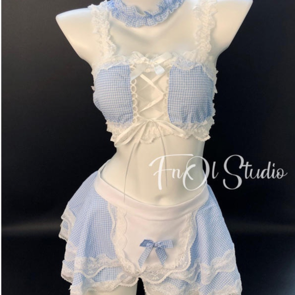 {FnOl Studio} Cool Maid 72h Giao hàng bí mật Bộ đồ ngủ gợi cảm Đồ lót gợi cảm Đồ lót gợi cảm Bộ đồ n