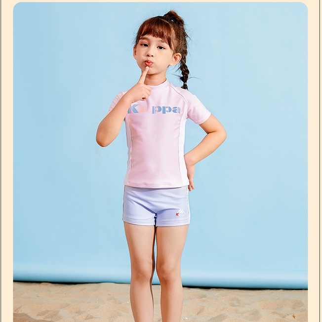 Bộ Đồ Bơi Hai Mảnh Kappa Màu Hồng Ngọt Ngào Dễ Thương Cho Bé Gái