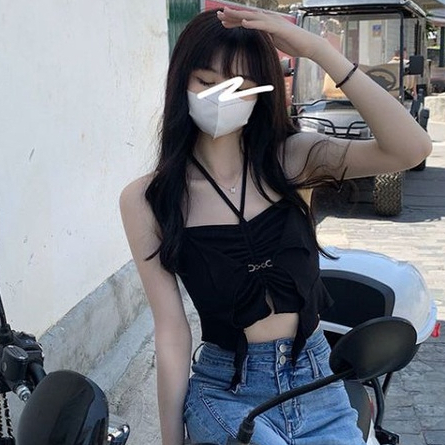 ZHELIHANGFEI Hàng Có Sẵn Áo Hai Dây Cổ Yếm Cảnh Báo Thiết Kế Sang Trọng Thời Trang Mùa Hè Sang Trọng Dành Cho Bạn Nữ