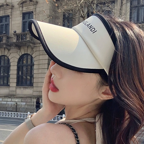 Mũ Chống Nắng Vành Rộng Hở Chóp Có Dây Buộc Che Phủ Toàn Diện Chống Tia Cực Tím Thời Trang Mùa Hè Cho Nữ