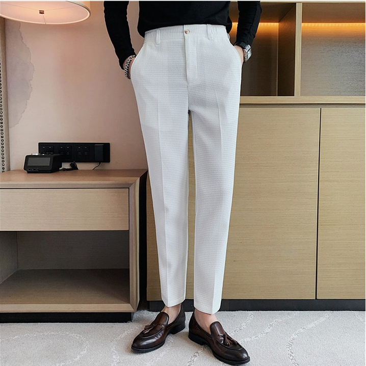 Quần âu nam cạp cao Hàn Quốc 1 Khuy mẫu mới , form dáng đẹp quần tây nam màu đen trắng thời trang công sở