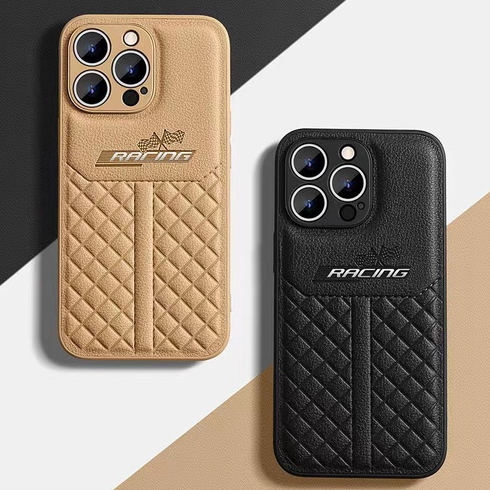 Ốp Điện Thoại Da Màu Đen In Hình Xe Đua Cho compatible for iPhone 11 12 13 pro 14 pro max