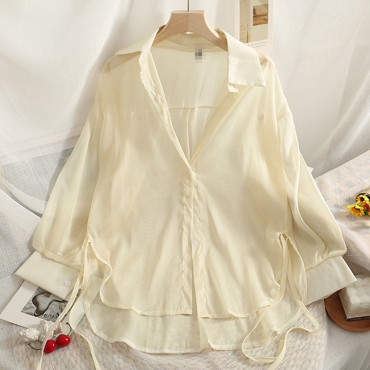 Áo Sơ Mi Dài Tay Chống Nắng Dáng Rộng Mỏng Nhẹ Có Dây Rút Thời Trang Mùa Hè Cho Nữ | BigBuy360 - bigbuy360.vn