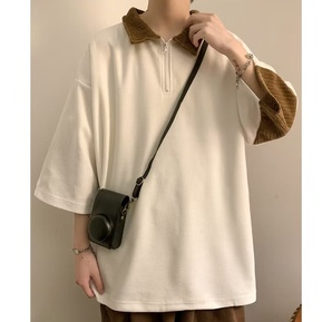 Áo polo Tay Ngắn Dáng Rộng Phong Cách Harajuku Nhật Bản Thời Trang Mùa Hè Hàng Mới Dành Cho Bạn Nam