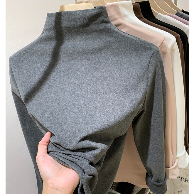 Áo Thun Cao Cổ Dài Tay Mềm Mại Cơ Bản 58673