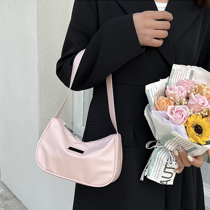 Mischa Túi Đeo Vai Màu Trơn Chất Liệu nylon Chống Thấm Nước Phong Cách Phương Tây Đơn Giản