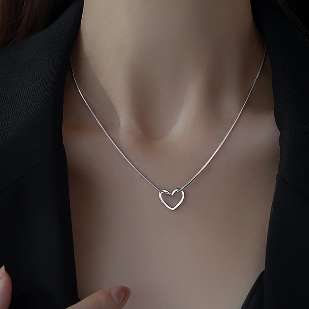 Vòng cổ Mạ Bạc Mặt Trái Tim Đơn Giản Thời Trang