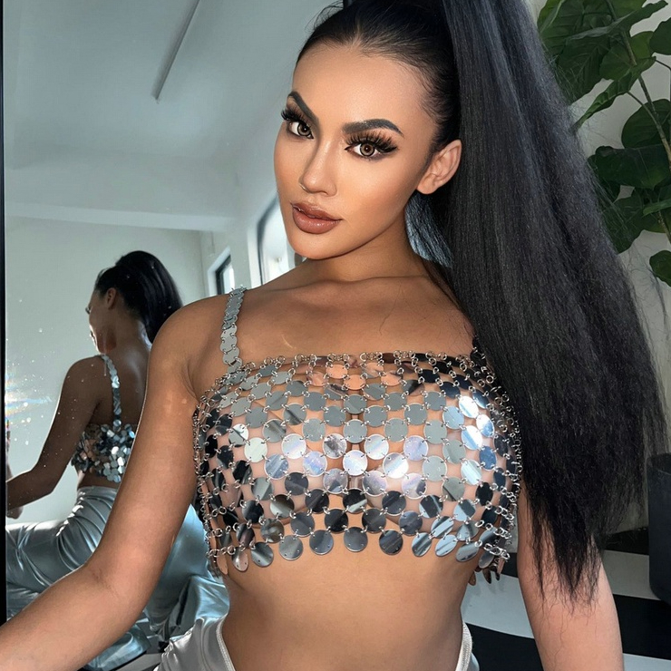 Áo Ngực Croptop Đính Kim Sa Lấp Lánh Thời Trang Dự Tiệc Cho Nữ