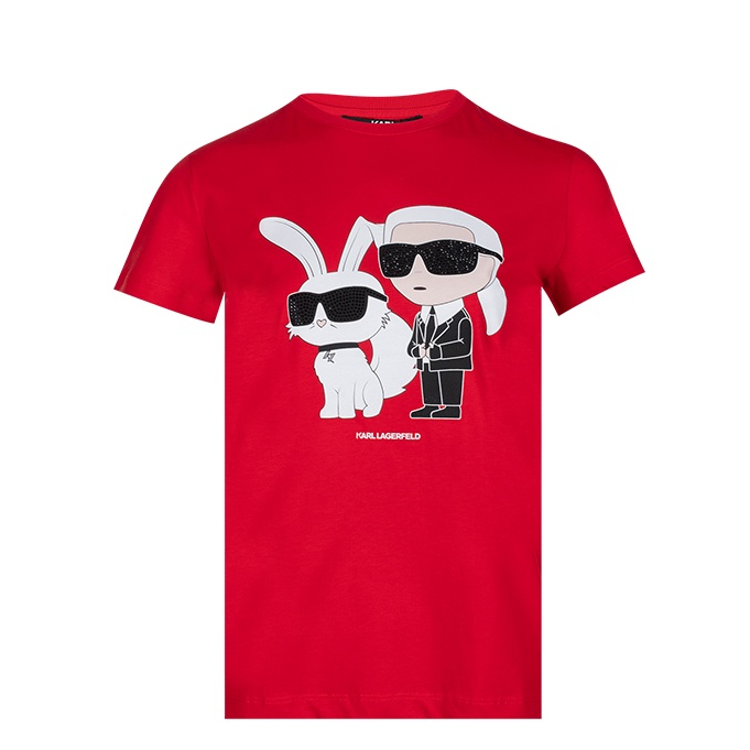 Áo Thun cotton Tay Ngắn In Họa Tiết Nhân Vật Hoạt Hình Thỏ Galteries KARL LAGERFELD Hợp Thời Trang Cho Nam Và Nữ