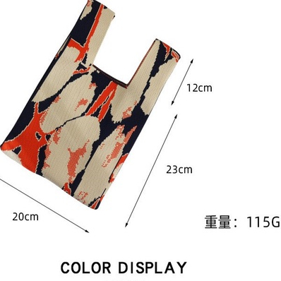 Túi Đeo Vai Đan Len Họa Tiết Sọc Caro Thời Trang Cho Nữ