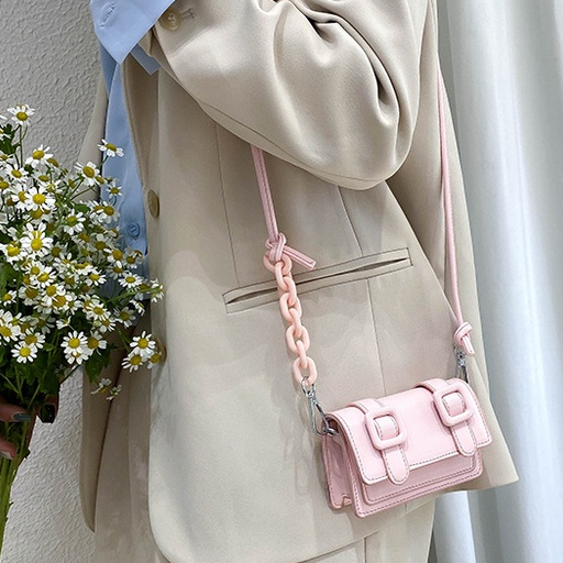 Menas Túi Đeo Vai Da PU mini Màu Trơn Phong Cách Phương Tây Thời Trang Thường Ngày