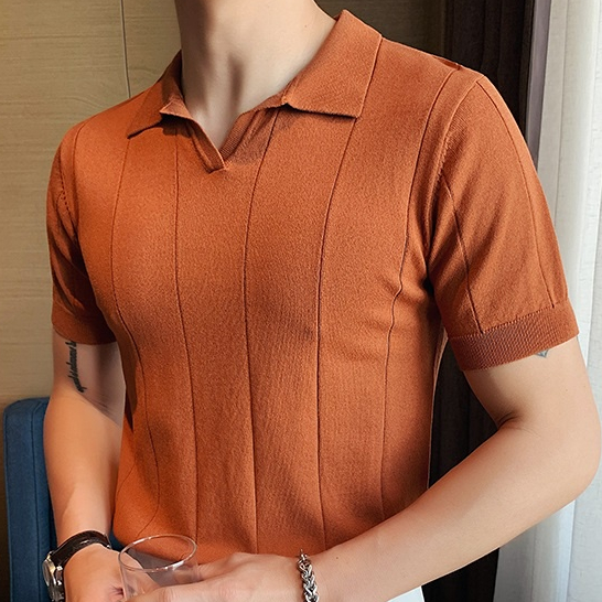 Áo POLO Dệt Kim Tay Ngắn Vải Lụa Lạnh Cao Cấp Có 6 Màu Size M-3Xl