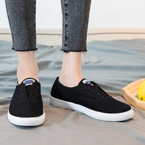 Bán nóng Giày Vải Canvas Mềm Mại Thoáng Khí Chống Trượt Co Giãn Dành Cho Nữ