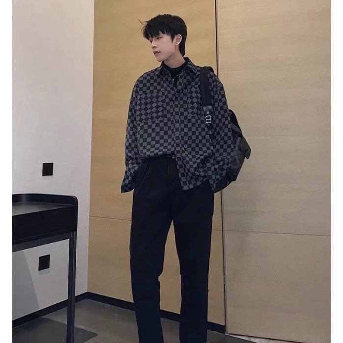 Áo Sơ Mi Tay Dài nữ Dáng Rộng Kẻ Sọc Ca Rô 2022 Thời Trang áo sơ mi nam kẻ sọc bigsize unisex long sleeve top