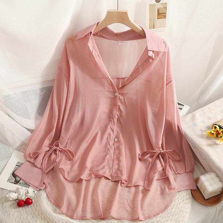 Áo Sơ Mi Dài Tay Chống Nắng Dáng Rộng Mỏng Nhẹ Có Dây Rút Thời Trang Mùa Hè Cho Nữ | BigBuy360 - bigbuy360.vn