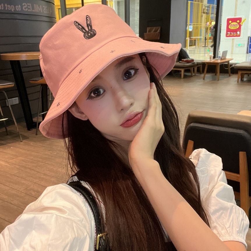 Nón Tai Bèo Thêu Họa Tiết Hoạt Hình Dễ Thương Phong Cách Hàn Quốc Thời Trang Xuân Hè Cho Nữ