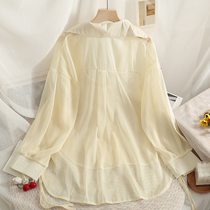 Áo Sơ Mi Dài Tay Chống Nắng Dáng Rộng Mỏng Nhẹ Có Dây Rút Thời Trang Mùa Hè Cho Nữ | BigBuy360 - bigbuy360.vn
