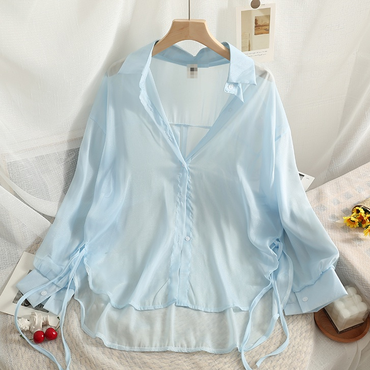 Áo Sơ Mi Dài Tay Chống Nắng Dáng Rộng Mỏng Nhẹ Có Dây Rút Thời Trang Mùa Hè Cho Nữ | BigBuy360 - bigbuy360.vn