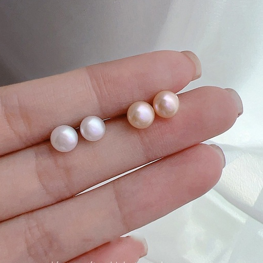 Bông Tai Mạ Bạc 925 Đính Ngọc Trai Nhân Tạo 7mm Thời Trang