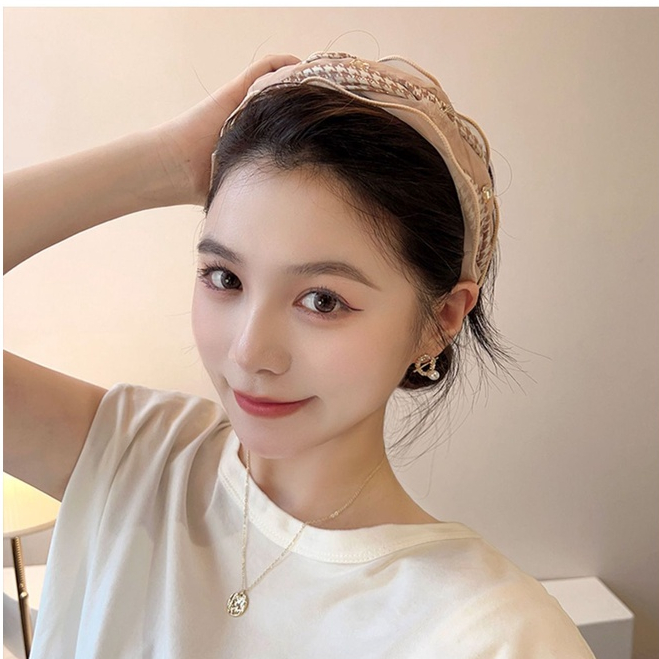 Băng Đô Cài Tóc Bằng Rơm Phối Lưới Họa Tiết Đầu Lâu Phong Cách retro