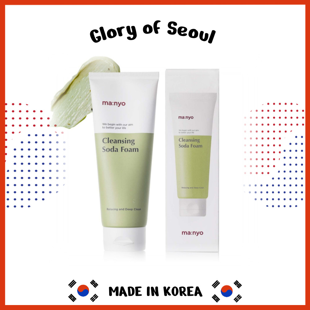 MANYO Deep Pore Cleansing Soda Foam 5.07 fl oz / 150ml Daily Face Wash, Non Irritating, with Vitamin C, Chamomile, Clean K-Beauty for Women and Men Korean Skin care
