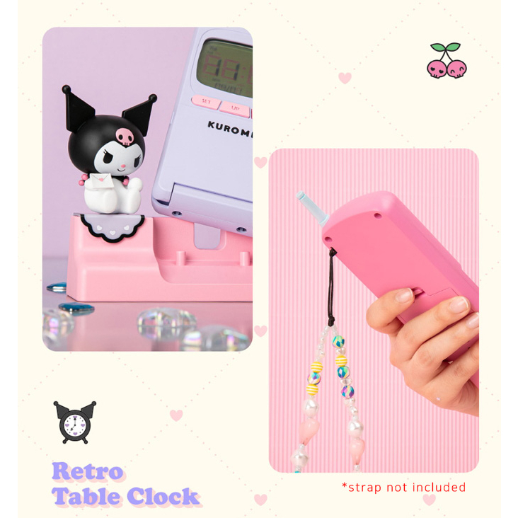 Sanrio Đồng Hồ Báo Thức Điện Tử Để Bàn Có Đèn led Phong Cách retro {my melody} {kuromi} {cinnamoroll} {Pompurin}