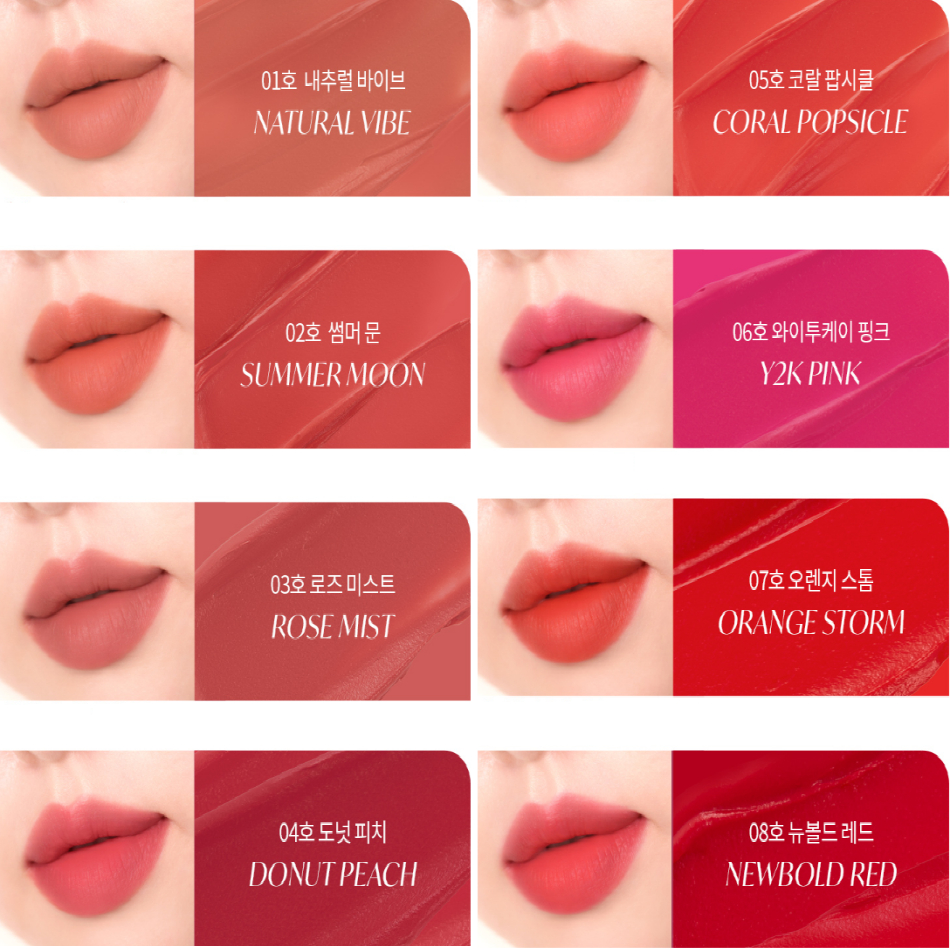 The Face Shop New Bold Velvet Fixing Tint 4.5g 8 Colors